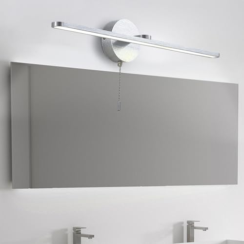 Aplique de pared LED de 60cm con interruptor de cremallera para espejo de baño moderno plata 7