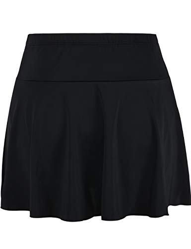 Septangle Women's Cover Up Swim Skirt Modest Skirtini Swimsuit,Black,Us 12 #TOP3