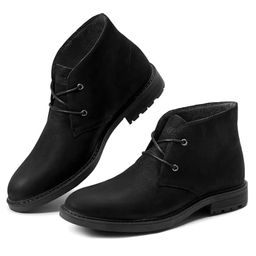 Image of Arkbird Chukka Boots for men, Grainy Leather Lace-up Ankle Boot Fashion and Comfort Casual Oxfords