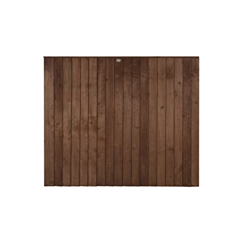 Image of Forest Garden 6ft x 5'6ft (1.83m x 1.68m) Brown Pressure Treated Closeboard Fence Panel - Pack of 4