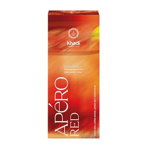 khadi APÉRO RED Pflanzenhaarfarbe Faszinierende Rottöne von tiefem sonnenverliebtem Rot bis zu elegantem Hellrot 100% pflanzlich & natürlich 100g