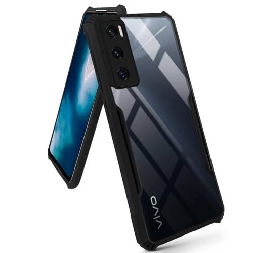 Image of Jkobi Back Case Cover for Vivo V20 SE (Shockproof with Polycarbonate Clear Panel | Professional Black)