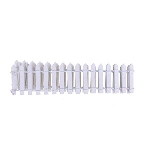 Miniature Fairy Garden Fence,Wood Picket Fence Palisade,Decorative Fence Fencing for Outdoor or House Decor,Moss Framing Ornaments,DIY Micro-Landscape Plant Pots Bonsai Accessories,120" by 2",White