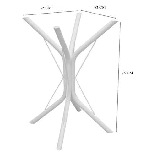 Base de Mesa Jantar Desmontável com 75 cm de Altura Cozinha (Branco)