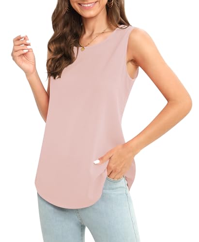 Image of Women's Sleeveless Chiffon Tank Top Business Casual Blouse Tunic Top