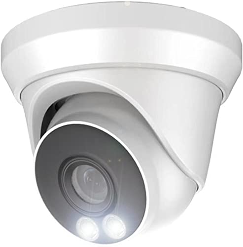 5MP Full Color Night Vision ColorVu Turret Dome IP Camera with Visible White LED Lights, 2.8mm Wide Angle, Outdoor Built in Mic, Plug and Play Compatible with Hik Vision NVR