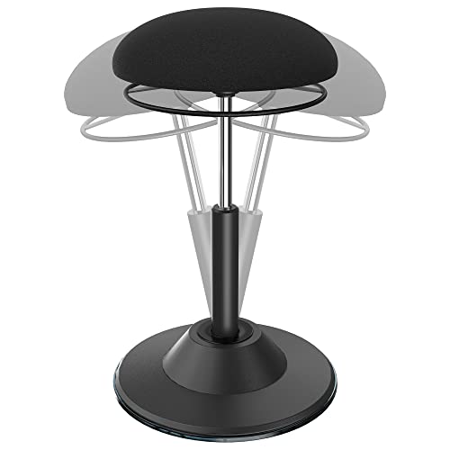 Image of Adjustable Standing Desk Chair - Active Sitting Wobble Stool for Core Strength & Posture, 360 Swivel Leaning Perch Seat for Adults Home Office, Black