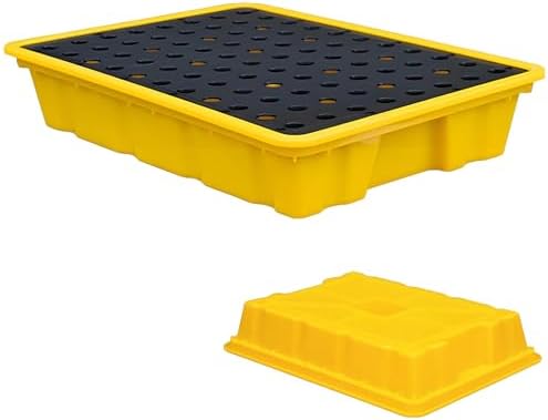 Heavy-Duty Spill Containment Pallet & Forklift Spill Tray - Durable Plastic Spill Platform for Warehouses & Factories - Perfect for Oil Drums & Liquid Storage 66x36x12cm