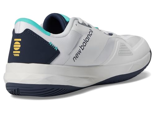 Image of New Balance Men's FuelCell 796 V4 Tennis Shoe, White /Nb Navy /Cyber Jade, 9 W