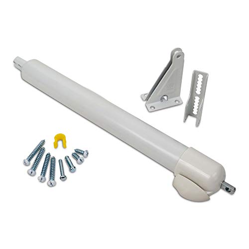 Ideal Security 9600 Standard Pneumatic Touch-N-Hold Storm and Screen Door Closer for Wood Aluminum and Vinyl Doors Silent and Smooth Closing 11.5 White