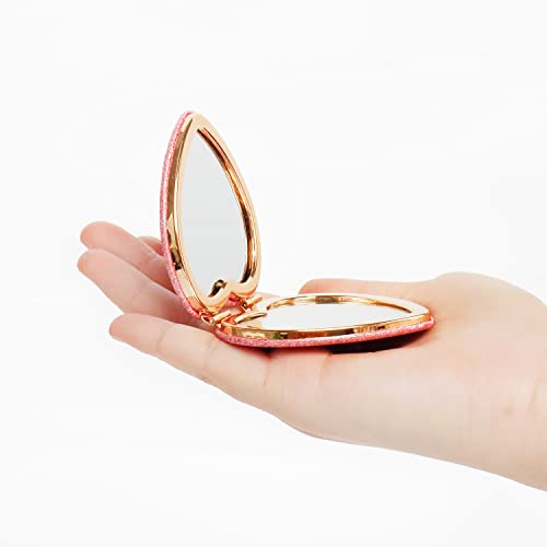 X Hot Popcorn Heart-Shaped Mini Folding Makeup Mirrors #TOP27
