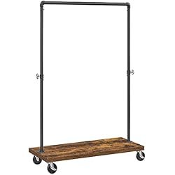 Perchero Industrial Ikea VASAGLE Burro Perchero, Perchero Burro, Perchero Industrial con Estante, Barra Superior con Carga Máx. de 90 kg, Lavandería, Tienda, Marrón Rústico y Negro HSR65BXV1