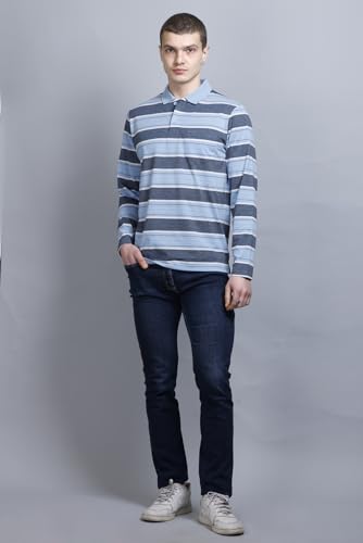 Image of Full Sleeve Polo T Shirt for Men Cotton with Pocket and Collar - Regular Fit Tshirt