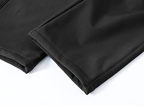 Basudam Men's Utility Work Pants Snow Waterproof Softshell Winter Fleece Lined Insulated Black 32 #TOP4