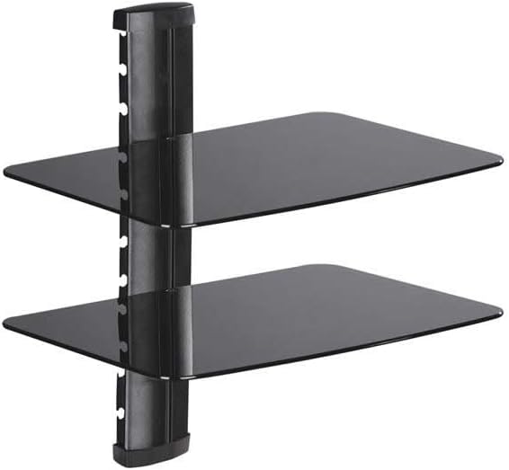VonHaus Floating Shelves Black 2tier Wall Mount Bracket and