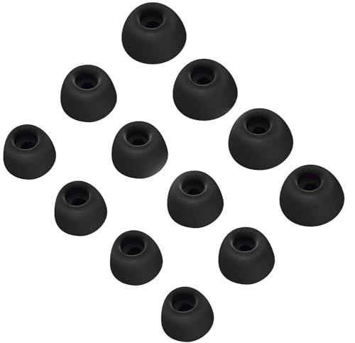 Replacement Ear Caps Compatible with soundcore by Anker P20i/R50i Eartips, Soft Silicone in-Ear Ear Tips Earbuds Cushions Tip Covers, 3 Sizes 6 Pairs (Black)