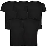 Men’s T-Shirts Multipack (Pack of 5) | Crew Neck Short Sleeve | 100% Cotton | Casual, Gym, Work, DIY, or Events | Comfortable & Durable Plain T-Shirts | Pack of 5 Black Small