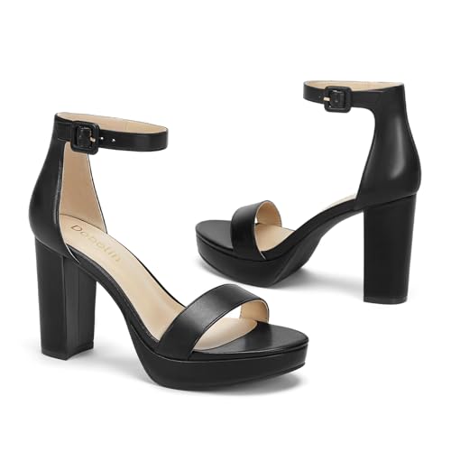 Platform Heels for Women 4-Inch Ankle Strap Open Toe Sandals Wedding Party Dress Shoes Wide Feet Friendly3