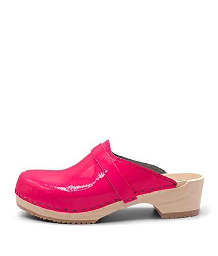 VERKA Women's Wooden Clogs from Sweden, US 4-4.5 - LEDIG [EU 35, Neon Pink]