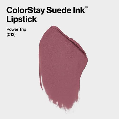 Image of REVLON ColorStay Suede INK Lipstick, Waterproof, Longwear, Transfer proof, Antioxidant-rich Vitamin E, With Vegan Formula made without parabens, Power Trip - 012