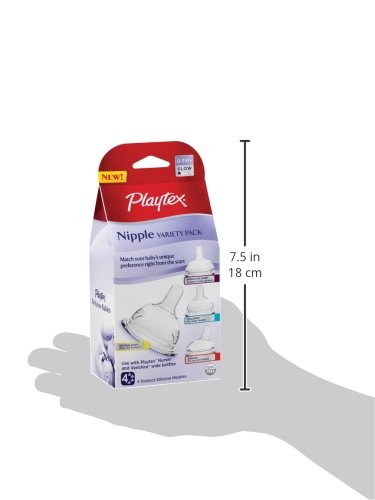 Playtex Nipple Variety Kit, Slow Flow, 4-Count