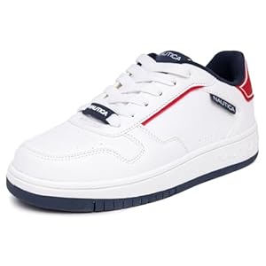 Nautica Kids Boys Low-Top Lace-Up Fashion Sneakers: Stylish Dress Shoes for Youth – Ideal for Tennis and Walking (Big Kid/Little Kid)