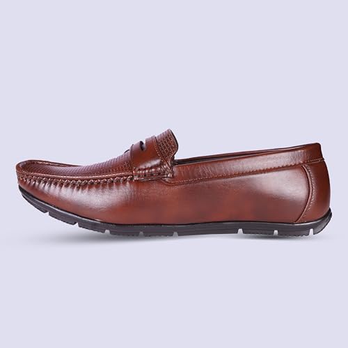 Image of Liberty Men's Leather Loafers Formal Shoes | Stylish Fashionable Slip-On Moccasins | Ideal for Business, Casual, Parties (Available Size in 6 to 10 UK, Black /Brown)