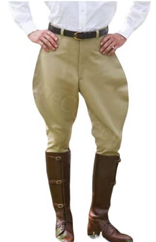 Craft Lovers Jodhpur Riding Pants Men & Women Breeches Military Polo Style Jodhpur Pants – Equestrian Trousers for Horse Riding, Army Parade, Fancy Dress & Cosplay – Beige (36, Model 3)