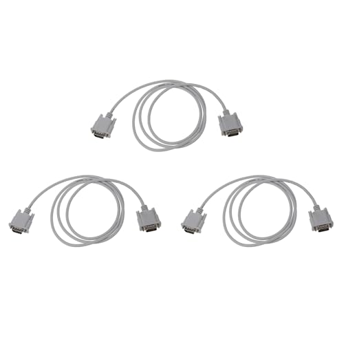 Dxoniislh 3X VGA DB15 Macho A RS232 DB9 Pin Cable Adaptador Macho/Cable de Extension de Grafico de Video (, 1.4M)