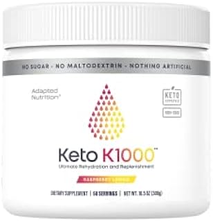 Keto K1000 Electrolyte Powder | Hydration Supplement Drink Mix | 50 Servings | Boost Energy & Beat Leg Cramps | No Maltodextrin or Sugar | Raspberry Lemon