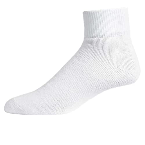 4 Pairs Mens White Performance Sports Socks Ankle Quarter Comfort Cushion 9-11