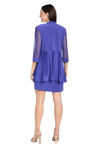 Image of R&M Richards Women's Petite Glitter Trim Jacket Dress