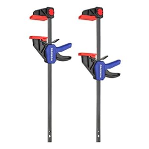 WORKPRO 12-Inch/300mm Ratchet Bar Clamp Set, 17-Inch/440mm Spreader, Quick Release and One-Handed Clamp, Ideal for…