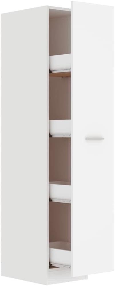 Storage Cabinet, Locker with Shelves and Doors, Home Storage Furniture,File Cabinet for Office, Pantry, Home,Apothecary Cabinet Black 11.8"x16.7"x59.1" Chipboard (White)