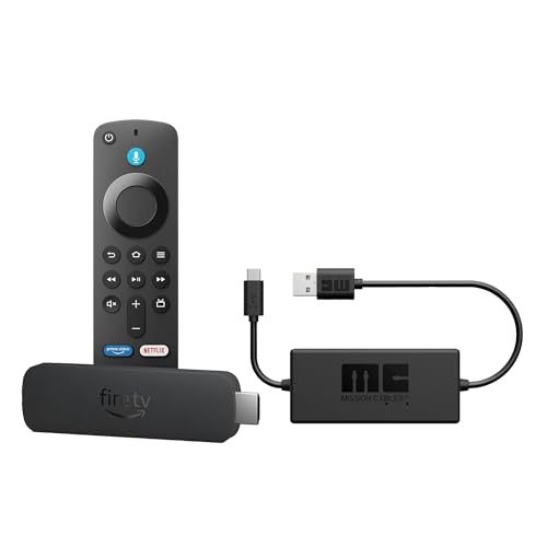 Amazon Fire TV Stick 4K Select + Mission Cables - Cable USB de corriente para el Amazon Fire TV
