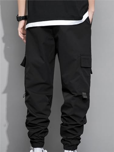 GORGLITTER Men's Graphic Cargo Pants Casual Drawstring Multiple Pocket High Waisted Street Pants2