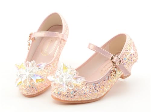 Girls Dress Shoes Mary Jane Sparkly Ballet Flats for Kids Butterfly Princess Shoes for Dress-Up Party 55542