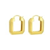 Pendientes de tuerca para mujer, aretes de boda, diseño geométrico, piercing de clic en la parte superior, joyería de regalo, 25x23mm, Cobre, Sin piedra preciosa