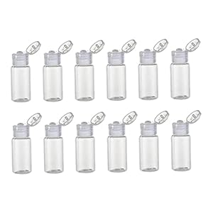 Bottiglia di campionamento in plastica Svuoti trasparenti bottiglie da viaggio contenitori comestioni 20ml / 0.67oz 12 pz