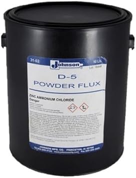 Johnsons D-5 Powder Flux Fast Soldering Zinc Ammonium Chloride Flux for Professional Radiator Repairs and Metal Soldering 10 lb Flux Powder