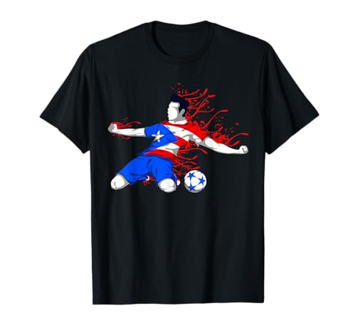 Puerto Rico Soccer Puerto Rican National Flag Football Lover T-Shirt