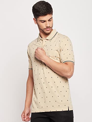 Image of UNIBERRY Men's Cotton Blend Half Sleeve Printed Polo Neck T-Shirt Has A Short Sleeve & Pocket On ChestBZRMT6-MR