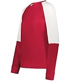 Holloway 223725.408.L Ladies Momentum Team Fleece Crew T-Shirt Scarlet & White - Large