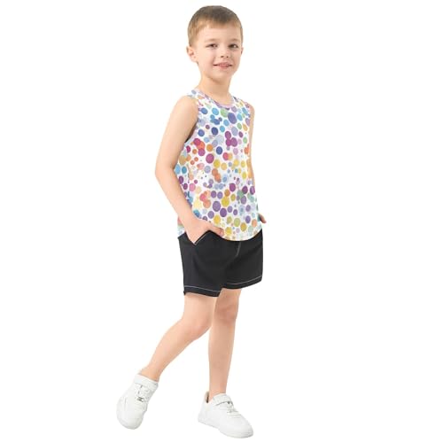 Watercolor Dot Seamless Tank Top for Boys Sleeveless Toddler Vest Toddler Boy Shirts for Biking Jogging Beach 3T4