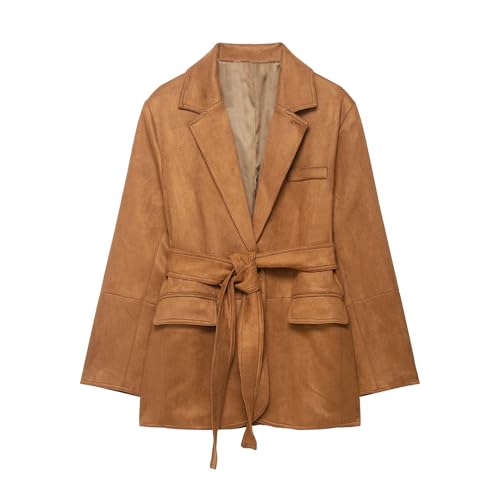 Veste en velours de peau de daim femme bouton unique pour silhouette affinée