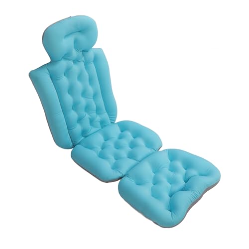 Almohada de Baño de Cuerpo Completo, Almohadas de Baño Lavables Desmontables para Bañera de SPA para Bañera (Blue)