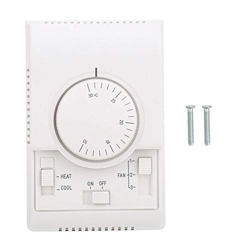 Consejos para Comprar Convectores - los preferidos. 35 Nikou Regulador de temperatura mecánico, 10-30 ℃ AC 220 V, regulador de temperatura con potencia estable para sistemas de aire acondicionado centrales, convectores de soplador,...