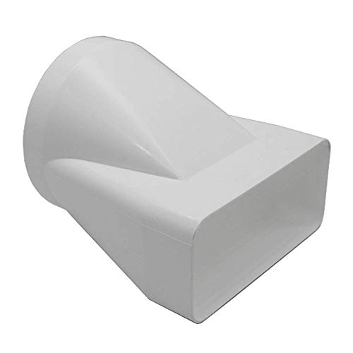 Kair - Kair Ducting Adaptor 150mm x 70mm to 125mm - 5 inch Rectangular to Round Straight Channel Connector for Converting to Different Size Duct Systems