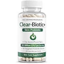 Acne Pills Probiotic Acne Supplements for Teens & Adults Hormonal Acne Vitamins Gut Health for Clear Skin Non-GMO 60 Capsules Gut Skin Axis