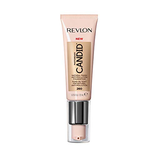 Revlon PhotoReady Candid Natural Finish Foundation, with Anti-Pollution, Antioxidant, Anti-Blue Light Ingredients, Chai (260), 75 Fluid Oz
